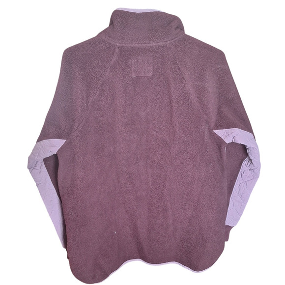 Abercrombie & Fitch Women Large Maroon/ Pink Fleece Quilted Accents Jacket - Picture 3 of 6